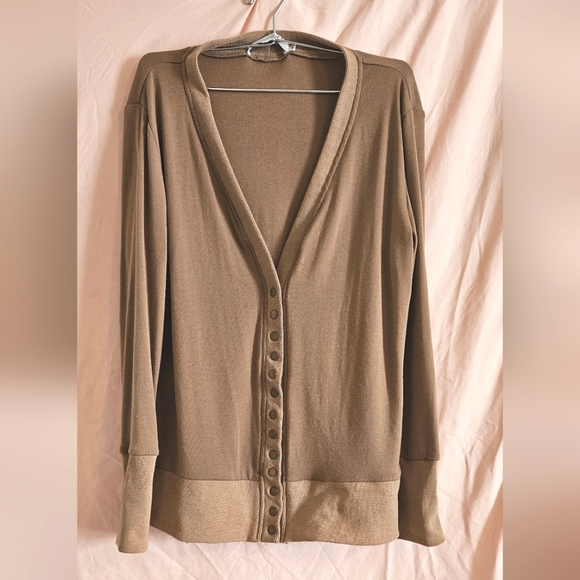 ❤️‍🔥3 for $20: Snap cardigan, mocha brown, Medium - Picture 1 of 3